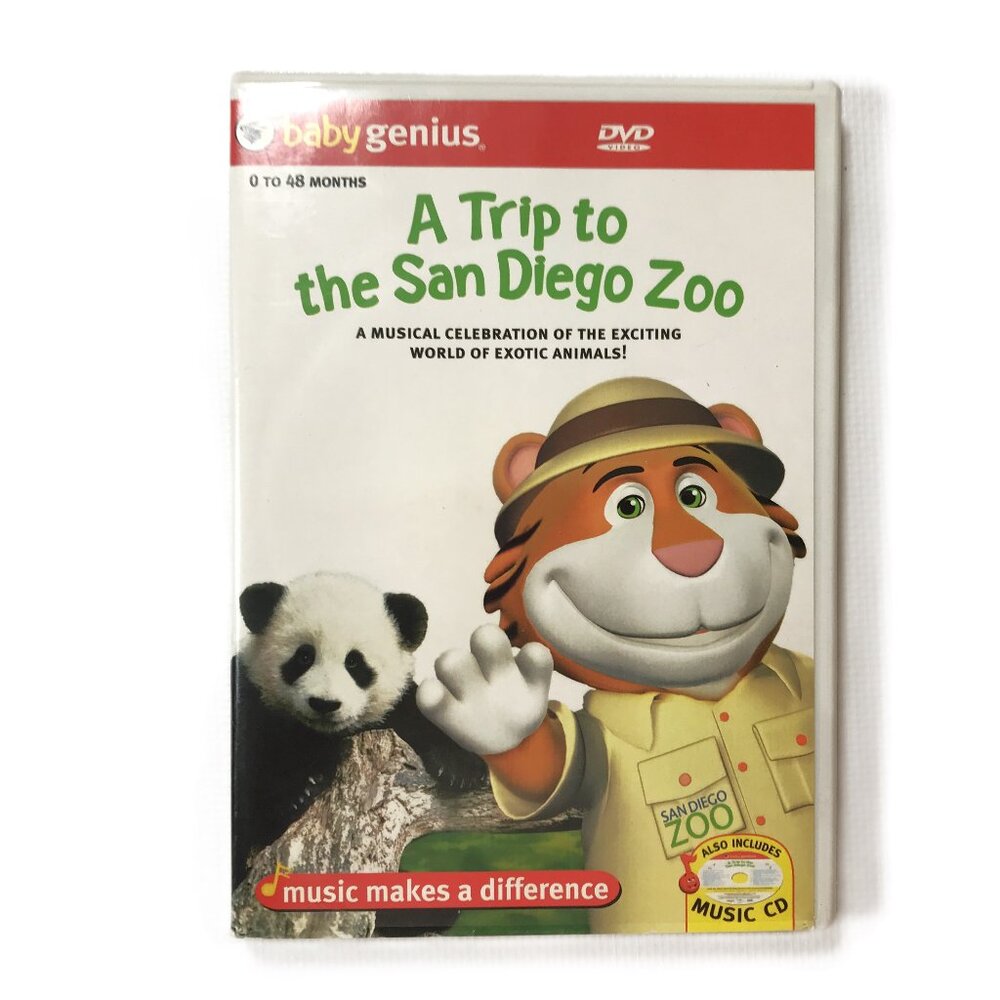 Baby Genius A Trip to the San Diego Zoo DVD + Music CD Kids